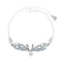 wholesale S925 Sterling Silver Auspicious Pattern Antique Craft Coin Pi Xiu Bracelet, Literary Retro Ethnic Style-148S/B 7.3g 925 silver