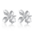 wholesale 925 Sterling Silver Matte Texture Floral Petal Earrings Gardenia Light Luxury High-end Ins-style Women's Earrings-0-6