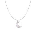 wholesale S925 Sterling Silver Super Fairy Dreamy Moonstone White Mother-of-Pearl Crescent Necklace Minimalist Niche Design Collarbone Chain-0-4