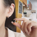 wholesale S925 Sterling Silver Fashion Minimalist Korean-Style Niche Ins Aesthetic Simple Hoop Cold-Toned Elegant Stud Earrings-0-3