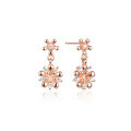 wholesale S925 Silver Elegant and Ethereal Floral Earrings with Diamond Accents, Korean and Japanese Style Minimalist Personalized Accessories-0-4