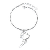 wholesale S925 Sterling Silver Korean Dongdaemun Box Chain Key Lock Pendant Necklace, Stylish and Versatile for Women-YFS089/approx. 5.02g>925 silver