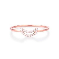 wholesale 18K gold diamond ring Au750 shank 14K white gold moissanite set jewelry 9K rose gold ins tail ring-9K Gold-Moissanite 13#