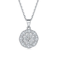 wholesale 925 Sterling Silver European and American Style Ring Set Stackable Rings Earrings Women's Elegant Floral Zircon Three-Piece Jewelry Set-Necklace TLXL124 925 silver