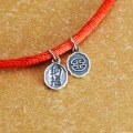 wholesale 925 Sterling Silver New Chinese Style Retro Wealth and Fortune Attracting Red Rope Small Pendant DIY Bracelet Phone Strap Pendant Silver Accessory-0-3