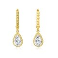 wholesale 18K Gold Vintage Style High Jewelry Earrings with Cultured Diamonds, Yellow Gold and Diamond Women's Ear Studs-0-4