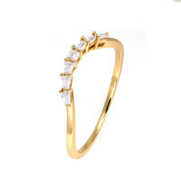 wholesale S925 Gold-Plated Stackable Zirconia Row Diamond Ring, Factory Direct Wholesale-Zircon Ring Size 17