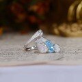 wholesale 18k Gold Plated Sterling Silver Natural Sky Blue Topaz 7x9mm Oval High-End Jewelry Closed Ring-0-2