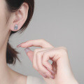 S925 Silver Four-Prong Marquise Moissanite Stud Earrings, Simple Cute Daily Wear-0-2