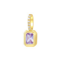 wholesale S925 Sterling Silver French Zodiac Necklace With Colorful Zircon Pendant-A3809-Light Purple Zirconium/Gold Color_Single Pendant 925 Silver