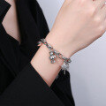 wholesale S925 Sterling Silver Korean-style Retro Thick Chain Star Heart Bear Multi-element Piece Bracelet for Women-0-2