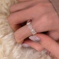 wholesale S925 Sterling Silver Ethereal Hollow-Out Floral Ring, Gentle and Elegant, Sweet and Unique, High-End Sense Index Finger Band-0-3