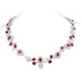 wholesale 925 Silver Gold-Plated Pendant Chain with High-Carbon Diamond, Pigeon Blood Red Oval-Cut Rose Luxury Setting for Women-0-0