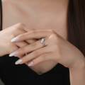 Sterling Silver Moissanite Dual Star Ring, Minimalist Design, Wholesale-0-2
