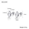 wholesale 925 Sterling Silver Minimalist Zircon Heart Stud Earrings, Wholesale New Simple Ins Ear Studs-0-4