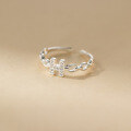 wholesale S925 Sterling Silver Fresh and Sweet Ins Style Niche Design Diamond-Embedded Letter H Chain Ring R02674-0-2