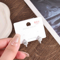 Sterling Silver Rhinestone Earrings for Women, 2025 Winter Sparkling Elegant Studs-MR-0249 (50-minute Mozambique) 2.46G