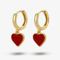 wholesale 925 Sterling Silver Minimalist Drip Enamel Heart Stud Earrings for Women, Versatile, Elegant, and Unique Design with a Cold High-End Aesthetic, European and American Style-0-6