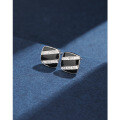 wholesale 925 Sterling Silver Square Black Earrings for Women, Unique Niche Design Zircon Stud Earrings with Elegant Advanced Sense Drip Oil Ear Accessories-0-2