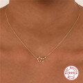 wholesale S925 Sterling Silver New Zodiac Star Pendant Necklace with Diamonds, Trendy and Popular-0-1