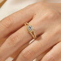 Sterling Silver 05ct Moissanite Ring with Halo for Women-0-1