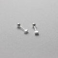 wholesale S925 Sterling Silver Korean-style Women's Small Square Stud Earrings Minimalist Elegant Light Bead Jewelry M01705-0-4