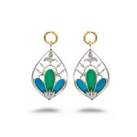 wholesale S925 sterling gold-plated enamel process new Chinese-style earring pendant-Chinese style enamel earrings 925 silver