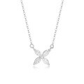 wholesale S925 Sterling Silver Four-leaf Clover And Butterfly Necklace For Women, Minimalist And Elegant Pendant-0-4