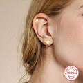 wholesale S925 Sterling Silver Small Geometric Heart Star Moon Set Earrings, Minimalist European and American INS Style-0-3