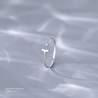 wholesale 925 Sterling Silver Mermaid Tail Ring for Women-Silver Adjustable opening