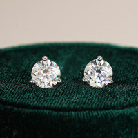 Sterling Silver Moissanite Ear Studs, Hypoallergenic Cartilage Earrings for Women, Minimalist Cross-Border Design.-Set with 0.5CT high carbon diamond