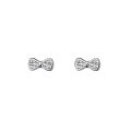 wholesale S925 Sterling Silver Korean Version Minimalist Elegant Sweet Small Bow Earrings with Diamond Accents M01310-0-4