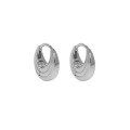 wholesale S925 Sterling Silver 694 Korean Version Ins Small Design Sense Minimalist French Waterdrop Circle Texture Ear Clips for Women-0-5