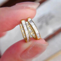wholesale Metal material first, ZHUO ZHI FAN Jewelry new Roman geometric ear clips for men and women, trendy minimalist earrings-E231 Gold &gt;925 Silver
