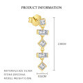 wholesale S925 Sterling Silver Geometric Square Minimalist Earrings For Women With Sparkling Zircon-0-6