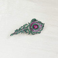 wholesale 925 Silver Full-Set Zircon Feather Brooch, Luxurious Elegant Vintage High-End Unique Suit Accessory Brooch Pin-0-3