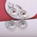wholesale 925 Silver Designer Natural Topaz Enamel Earrings, Unique Hoop Design Colored Gemstone Ear Drops-0-3