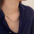 wholesale S925 Sterling Silver Natural Pebble Maillard Jewelry Necklace for Women, Korean Minimalist Design Versatile Collarbone Chain-0-2