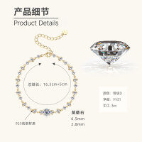 S925 Silver D Color Moissanite Bud Bracelet for Women Wholesale-Flower bud bracelet [K gold]  925 silver