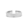 wholesale S925 Sterling Silver Small Niche Minimalist Retro Vertical Stripe Design Open Adjustable Ring for Women-0-4