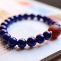 wholesale Metal material, original natural Afghan old mine lapis lazuli 8mm imperial blue single circle bracelet-0-1