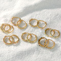wholesale S925 Sterling Silver Classic Colorful Zircon-encrusted Hoop Ear Clasp Earrings, A Popular。-0-3