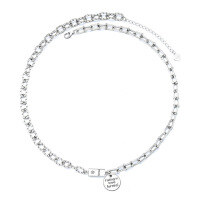 wholesale S925 Sterling Silver Small Chunxiang Style Horse Hoof Round Pendant Necklace, Ins Hip-Hop Internet-Famous Niche Design Sense Women's Jewelry-134L/approximately 22.5g 925 silver