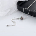 wholesale S925 Sterling Silver Colorful Full Diamond Small Waist Tassel Necklace, Ins Exquisite and Petite Style Snake Chain-0-3