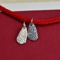 wholesale Sterling Silver Sanskrit Mantra Zen Master Six-Syllable Mantra Pendant, Chinese Style Ornament DIY Jewelry Bracelet Accessory-0-2
