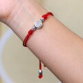 wholesale Sterling Silver New Braided Rope Bracelet Accessories for Women, Zodiac Year Fu Character Red String, Minimalist National Trend Design for Chinese New Year Gifting-0-2