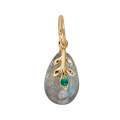 wholesale S925 Sterling Silver Minimalist Japanese-style Irregular Labradorite Pendant-0-0