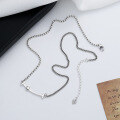 wholesale S925 Sterling Silver Korean Japanese Style Smiley Face Necklace, Minimalist Ins Hip-Hop Accessory Women's Collarbone Chain-0-2