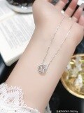 wholesale 999 Pure Silver Butterfly Tassel Four-Leaf Clover Necklace for Women, Small Batch Design, High-End Feel, Light Luxury Collarbone Chain, Gift for Girlfriend-0-42