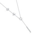 wholesale 925 Sterling Silver Plated Moissanite Love Entwines Pendant Simple Collarbone Chain Jewelry Ready to Ship Necklace-0-4
